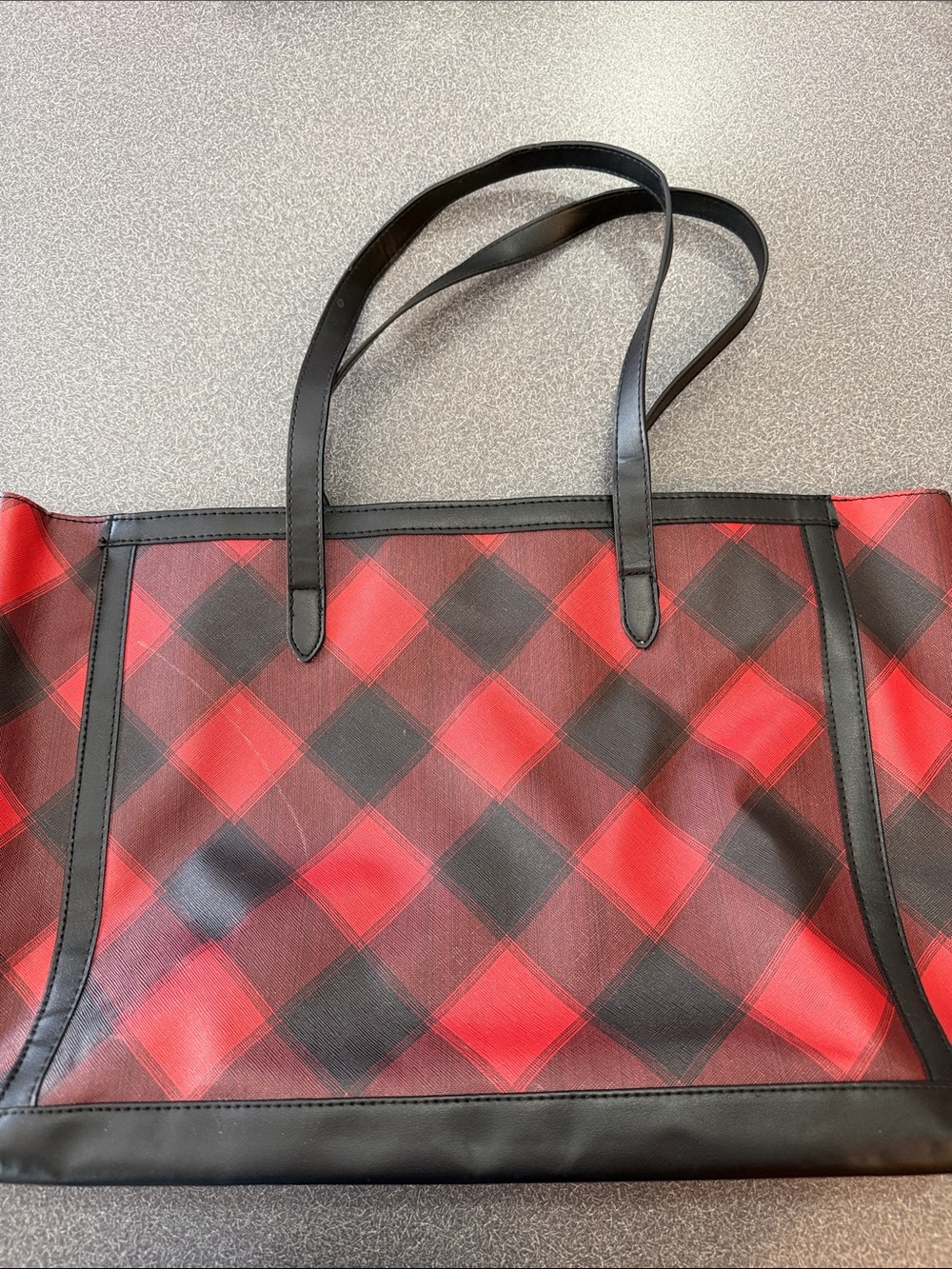 Victoria's Secret Red and Black Plaid Tote - Picture 3 of 3